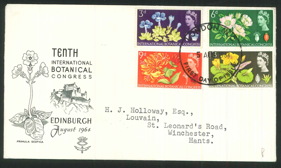 1964 - Botanical Congress First Day Cover (Phosphor) - London WC Postmark