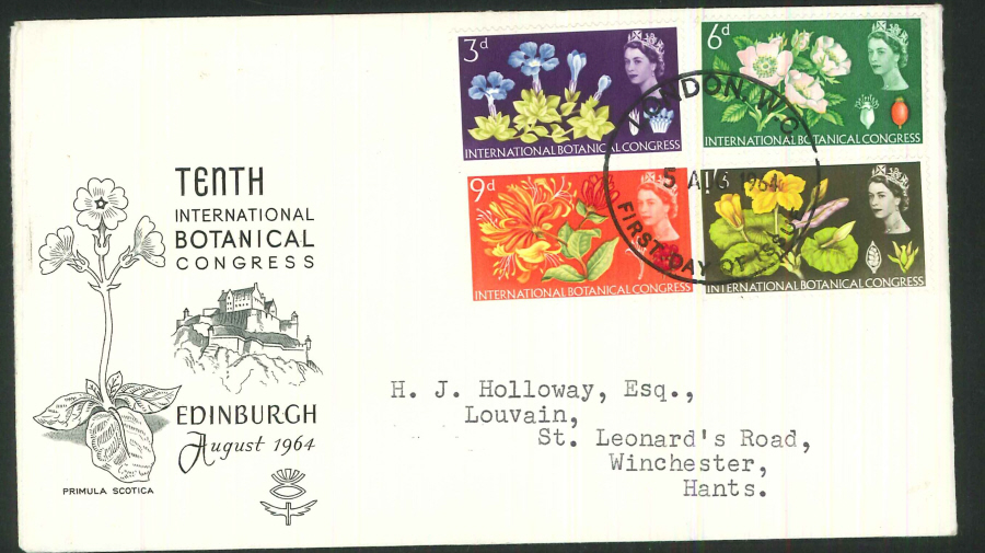 1964 - Botanical Congress First Day Cover (Ordinary) - London WC Postmark