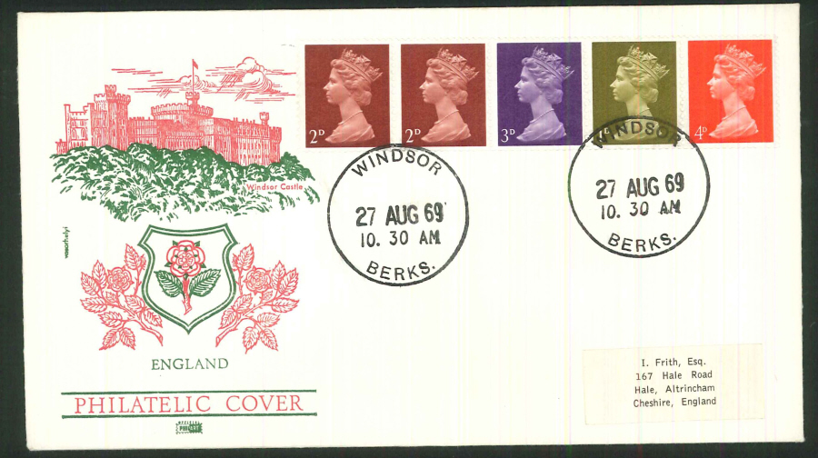 1969 - Definitve Se-Tenant Coil Stamps - Philart First Day Cover - Windsor Postmark
