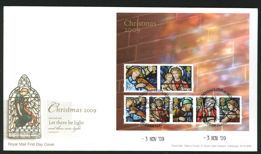 2009 - Christmas First Day Cover - Bethlehem, Llandeilo Postmark