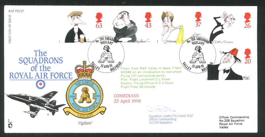 1998 - R A F Signed Comedians First Day Cover - British Forces Postmark