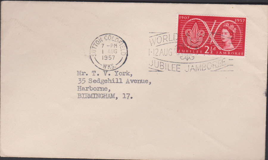 1957 - Scouts Single Stamp Sutton Coldfield Slogan