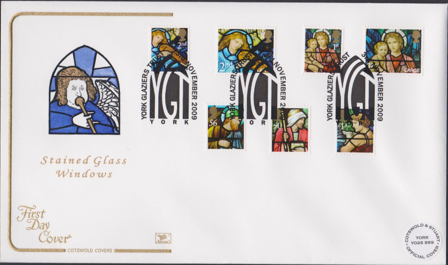 2009 - Christmas First Day Cover Set COTSWOLD - York Glaziers Postmark
