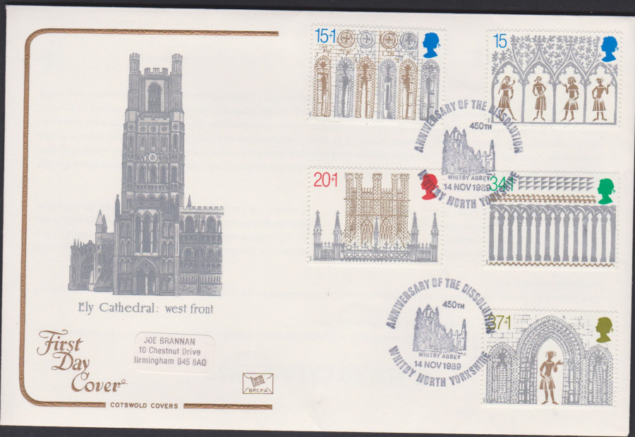 1989 - Cotswold FDC Christmas Whitby North Yorkshire Postmark