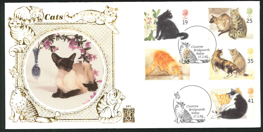 1995 - Cats First Day Cover - Catstree, Bridgnorth Postmark