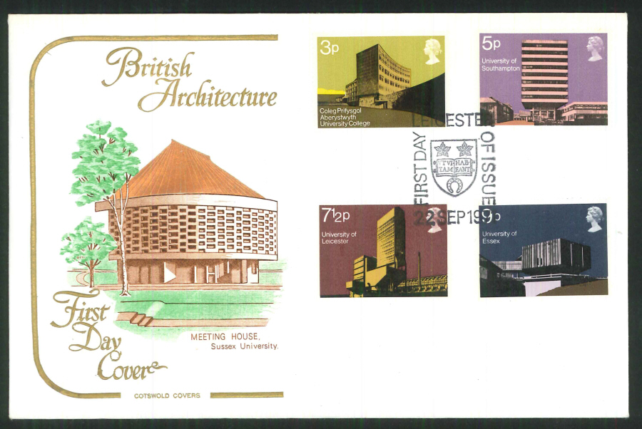 1971 Cotswold FDC Universities F D I Leicester Postmark