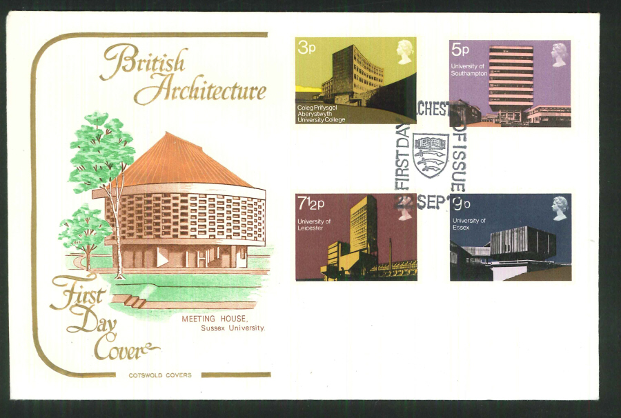 1971 Cotswold FDC Universities F D I Colchester Postmark
