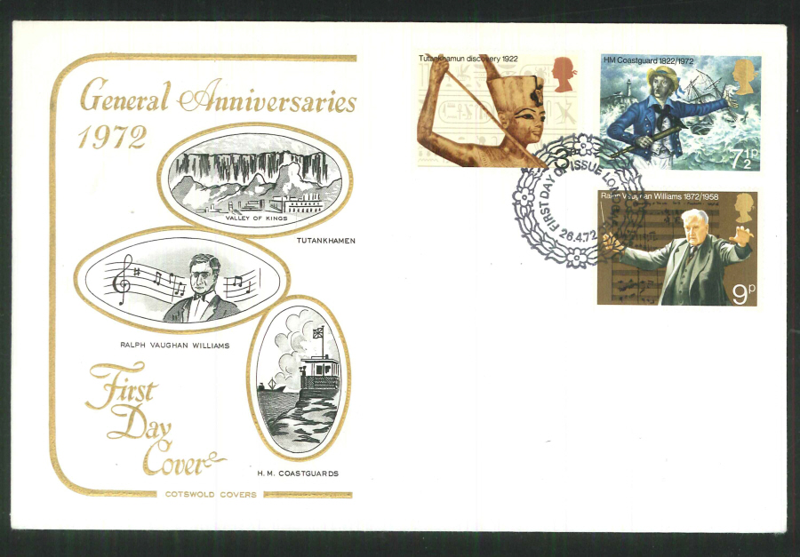 1972 Cotswold Anniversaries FDCF D I London E C Postmark