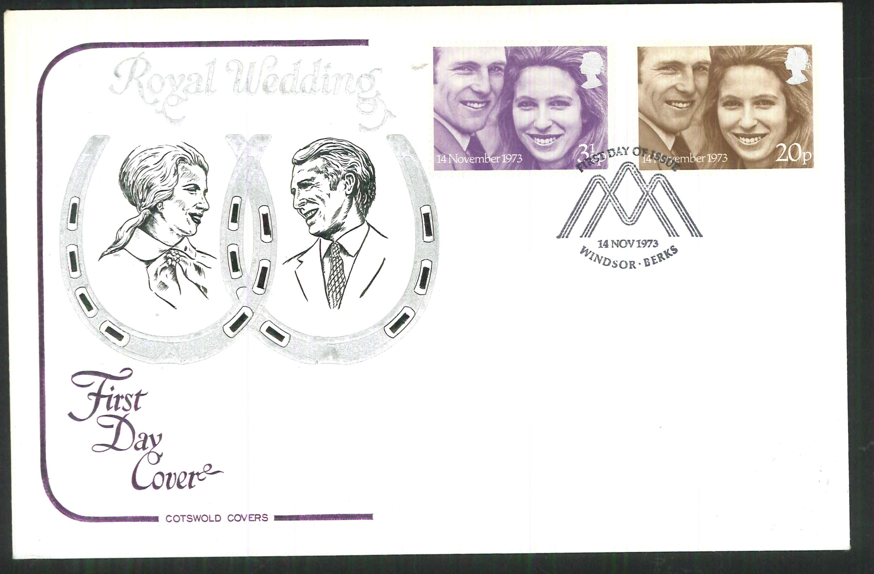 1973 Cotswold Royal Wedding FDC Windsor Postmark