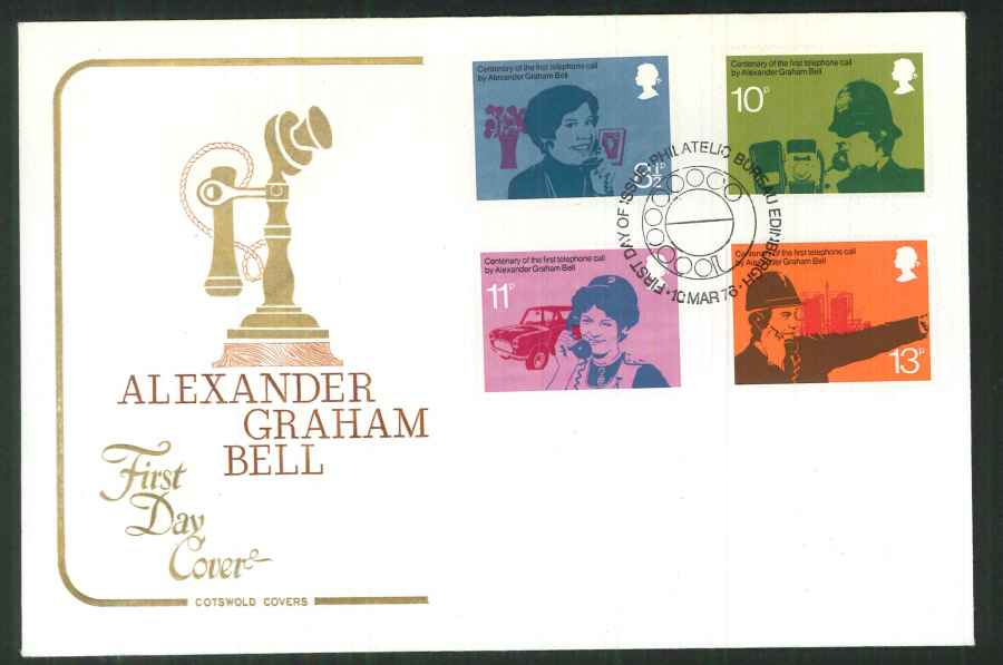 1976 Cotswold FDC Telephone- First Day of Issue Phil Bureau Edinburgh Postmark