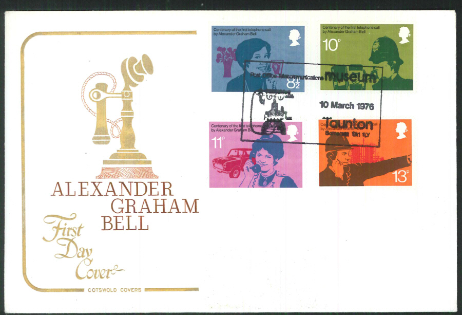 1976 Cotswold FDC Telephone- Museum Taunton Postmark