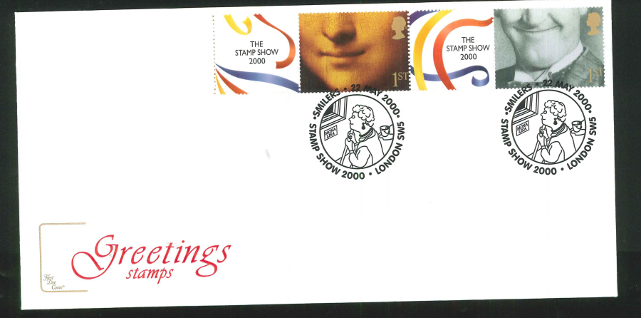 2000 'Smilers' Stamps, The Stamp Show, First Day Cover, Set of 5 - Stamp Show 2000 Postmark