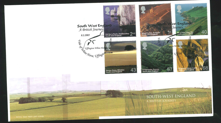2005 S West England FDC Vale of White Horse Handstamp