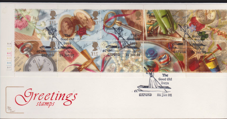 1992 - First Day Cover COTSWOLD Greetings -Good Old Days , Oxford Postmark