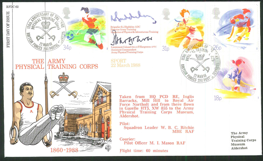 1988 - Sport First Day Cover - BFPS 2161 Postmark- Signed (Certified copy no. 0990 of 1500)