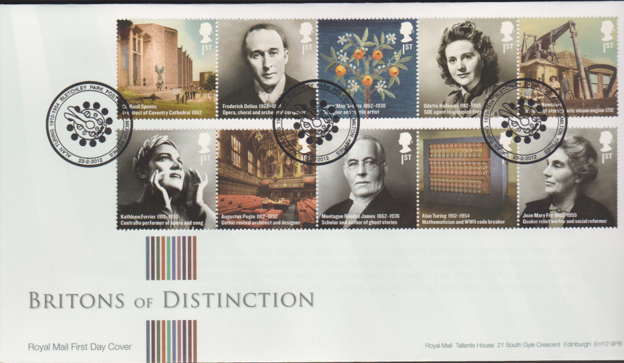 2012 - Britons of Distinction First Day Cover - Alan Turing Bletchley Park Postmark