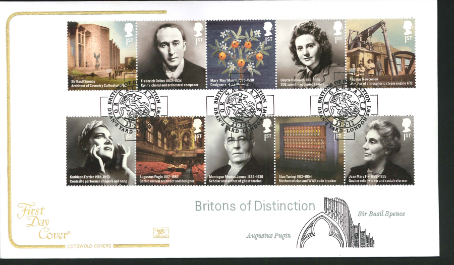 2012 - Britons of Distinction Cotswold First Day Cover - Deans Yard London SW1 Postmark