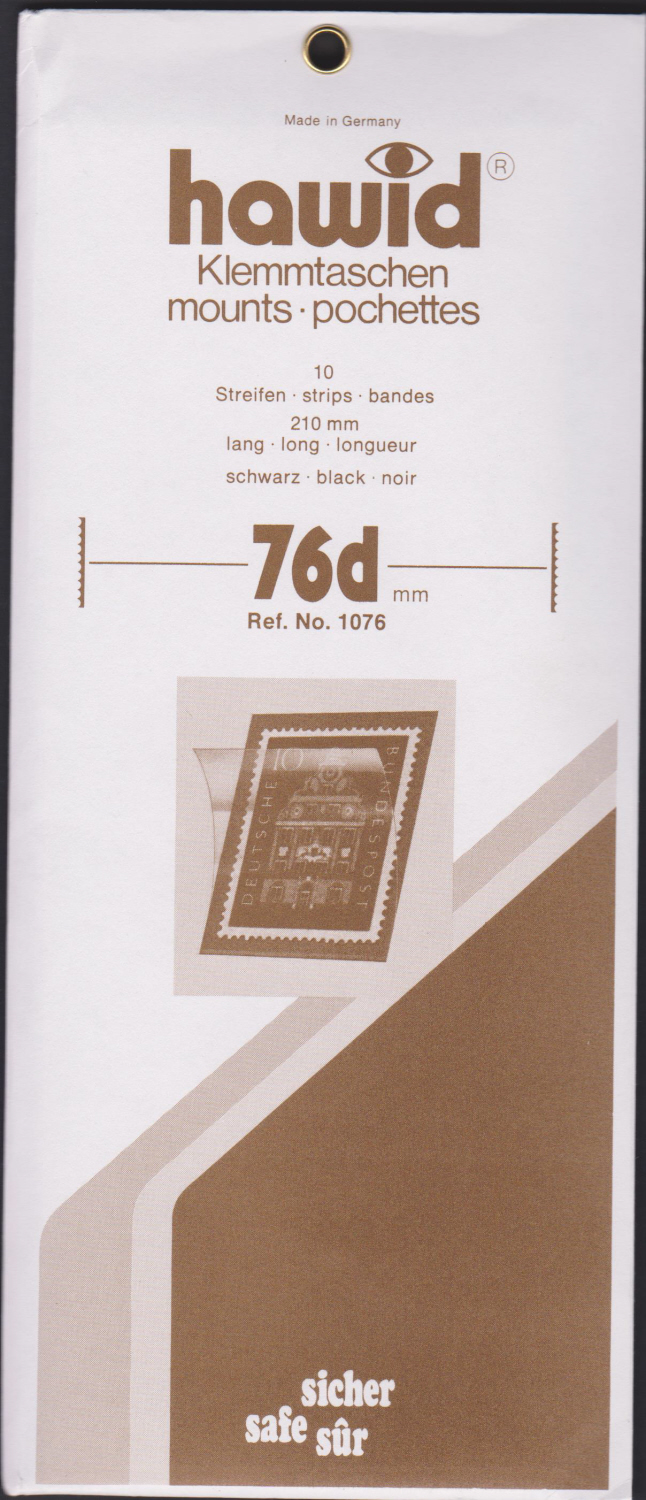 Hawid Mounts Strips Black Background 210mm x 76mm
