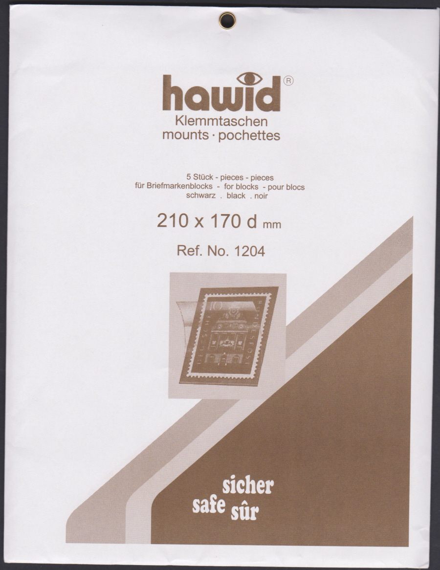 Hawid Mounts Strips Black Background 210mm x 170mm