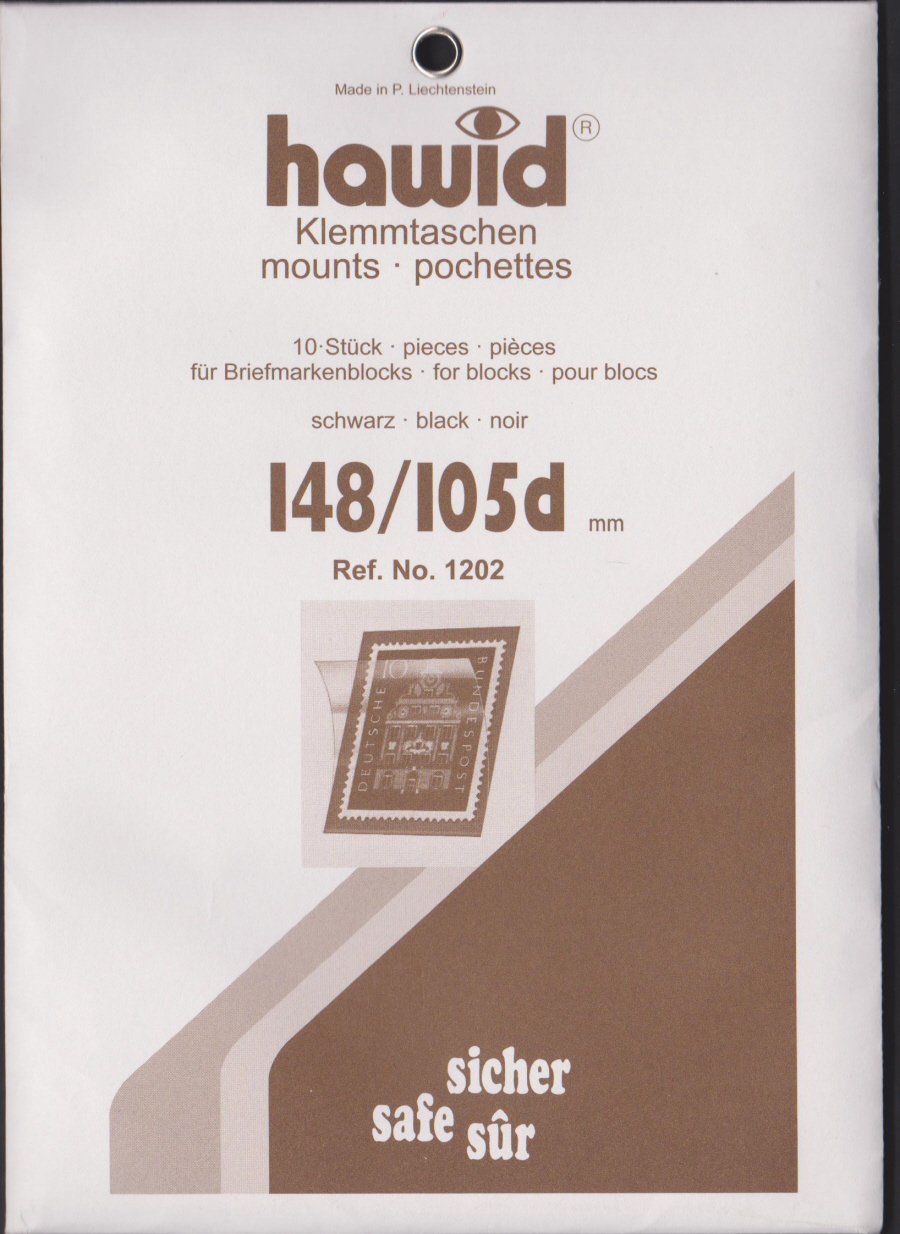 Hawid Mounts Strips Black Background 148mm x 105mm - Click Image to Close