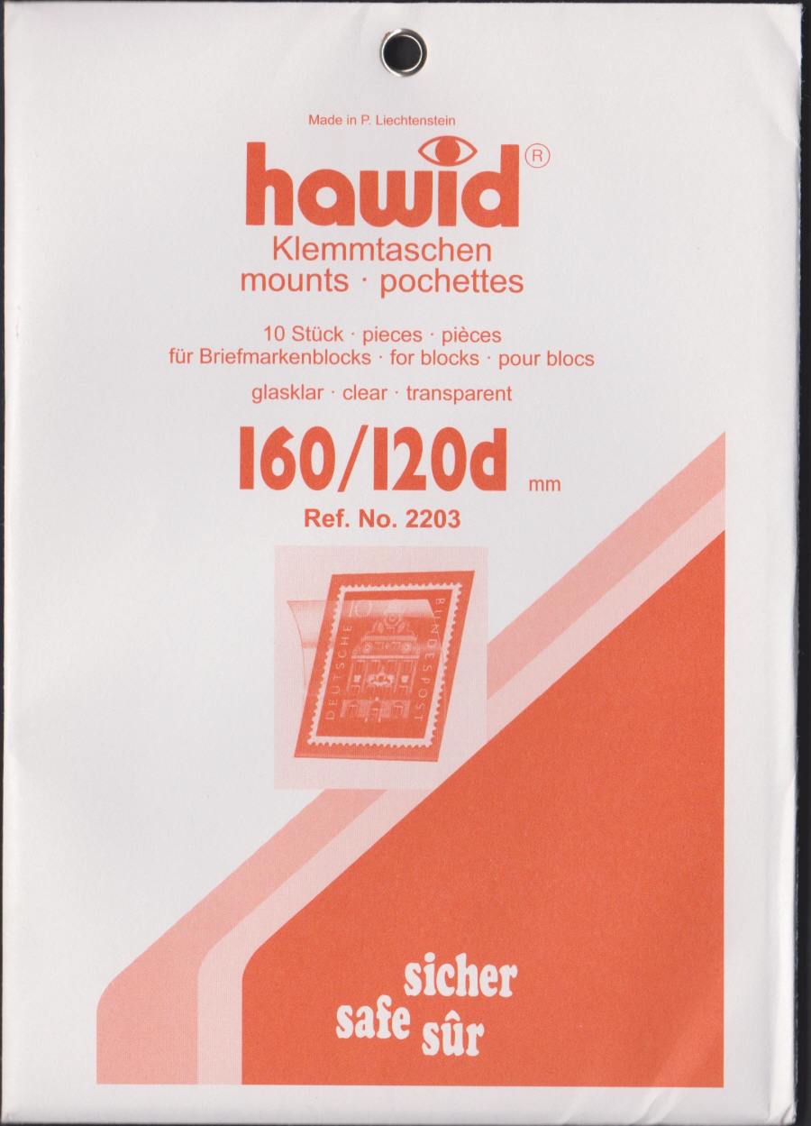 Hawid Mounts Strips Clear Background 160mm x120mm