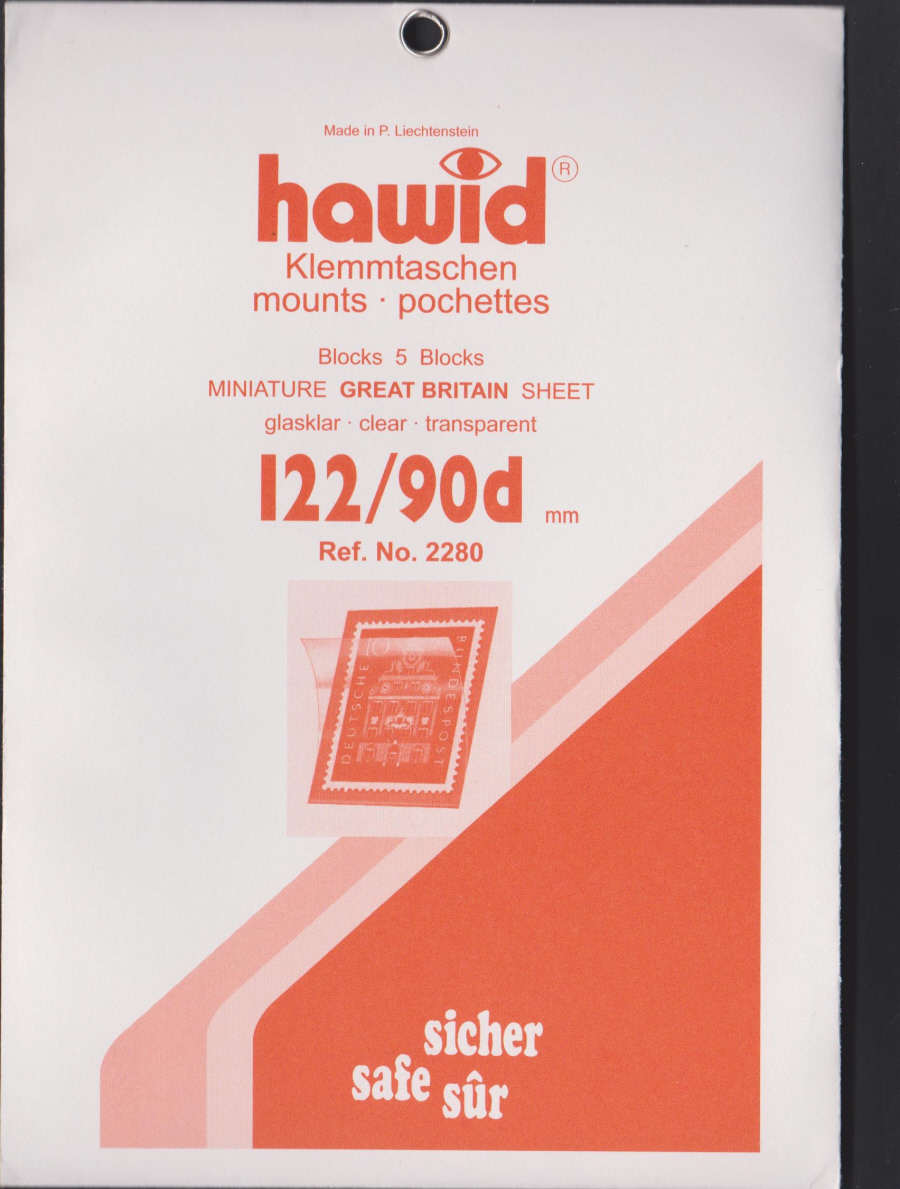 Hawid Mounts Strips Clear Background 122mm x 90mm - Click Image to Close