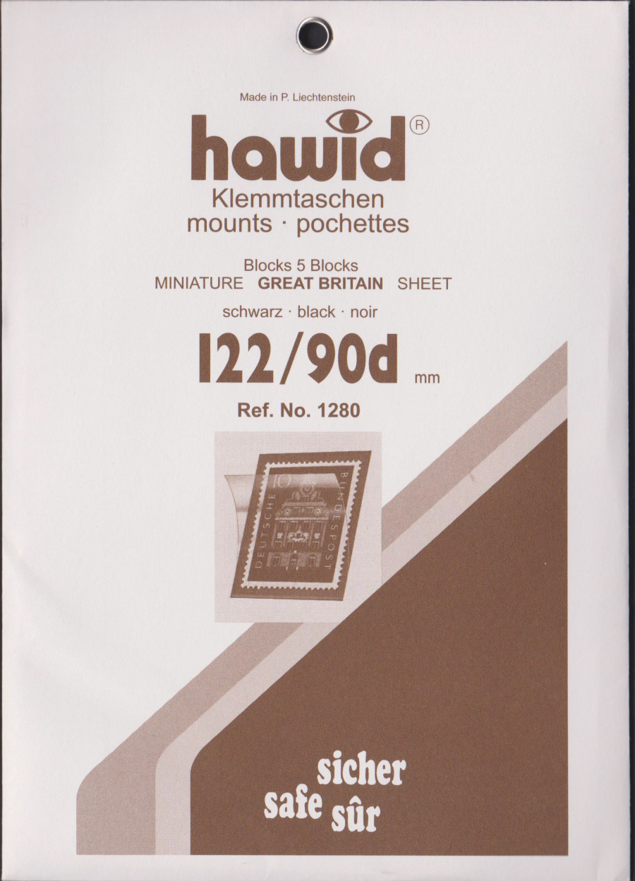 Hawid Mounts Strips Black Background 122mm x 90mm - Click Image to Close