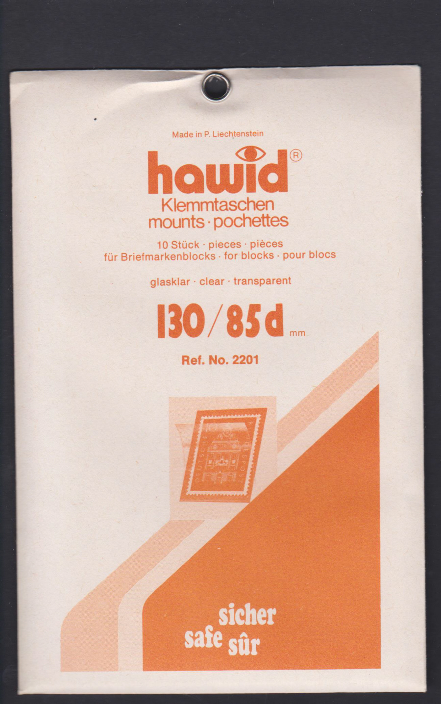 Hawid Mounts Strips Clear Background 130mm x 85mm