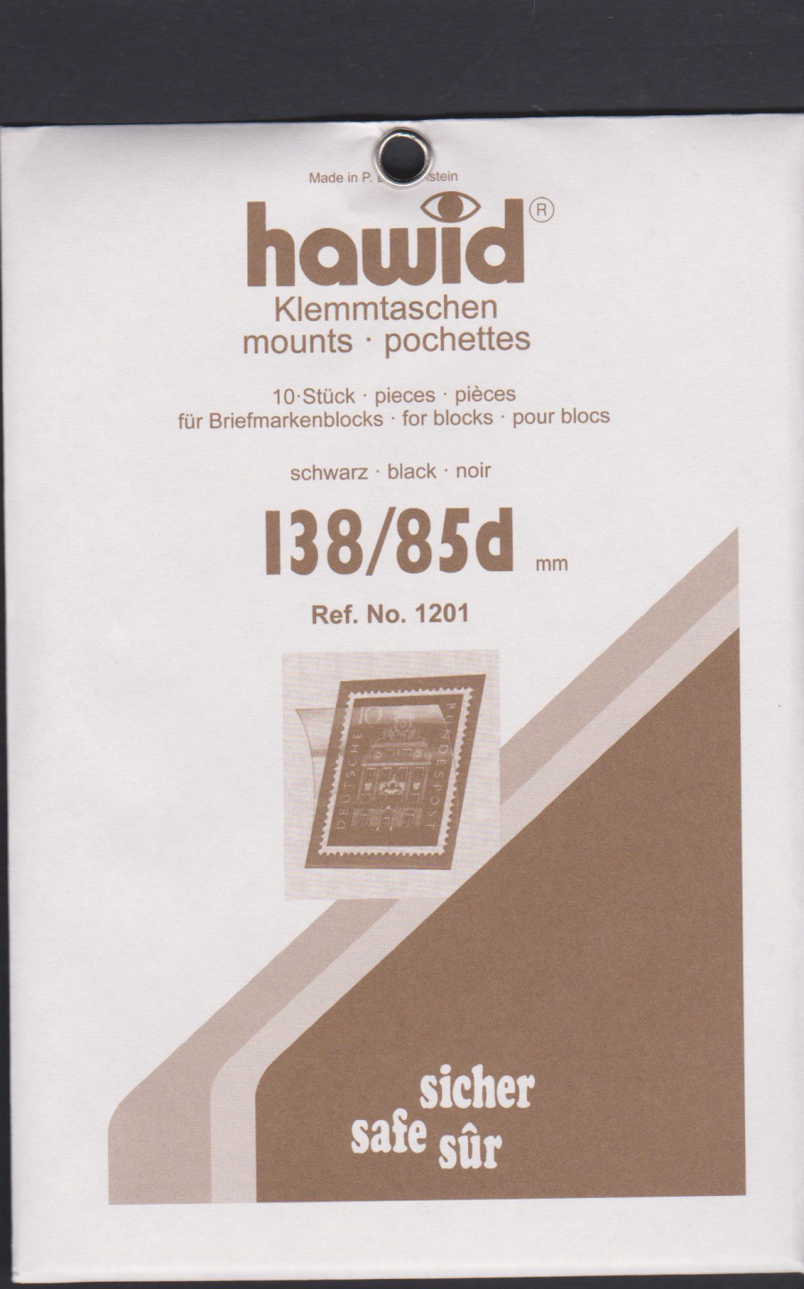 Hawid Mounts Strips Black Background 130mm x 85mm