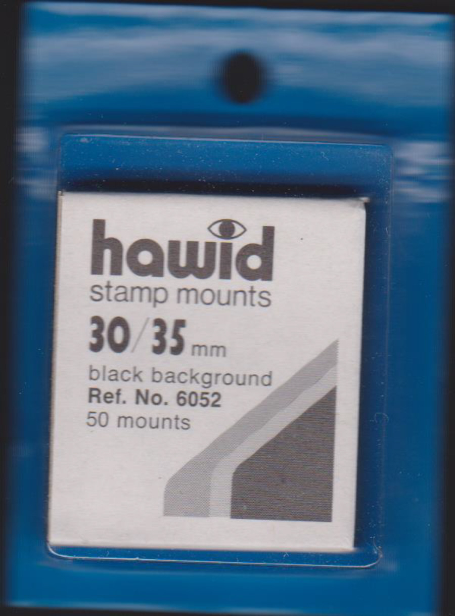 Hawid Cut to size Mounts Black Background 30mm x 35mm - Click Image to Close