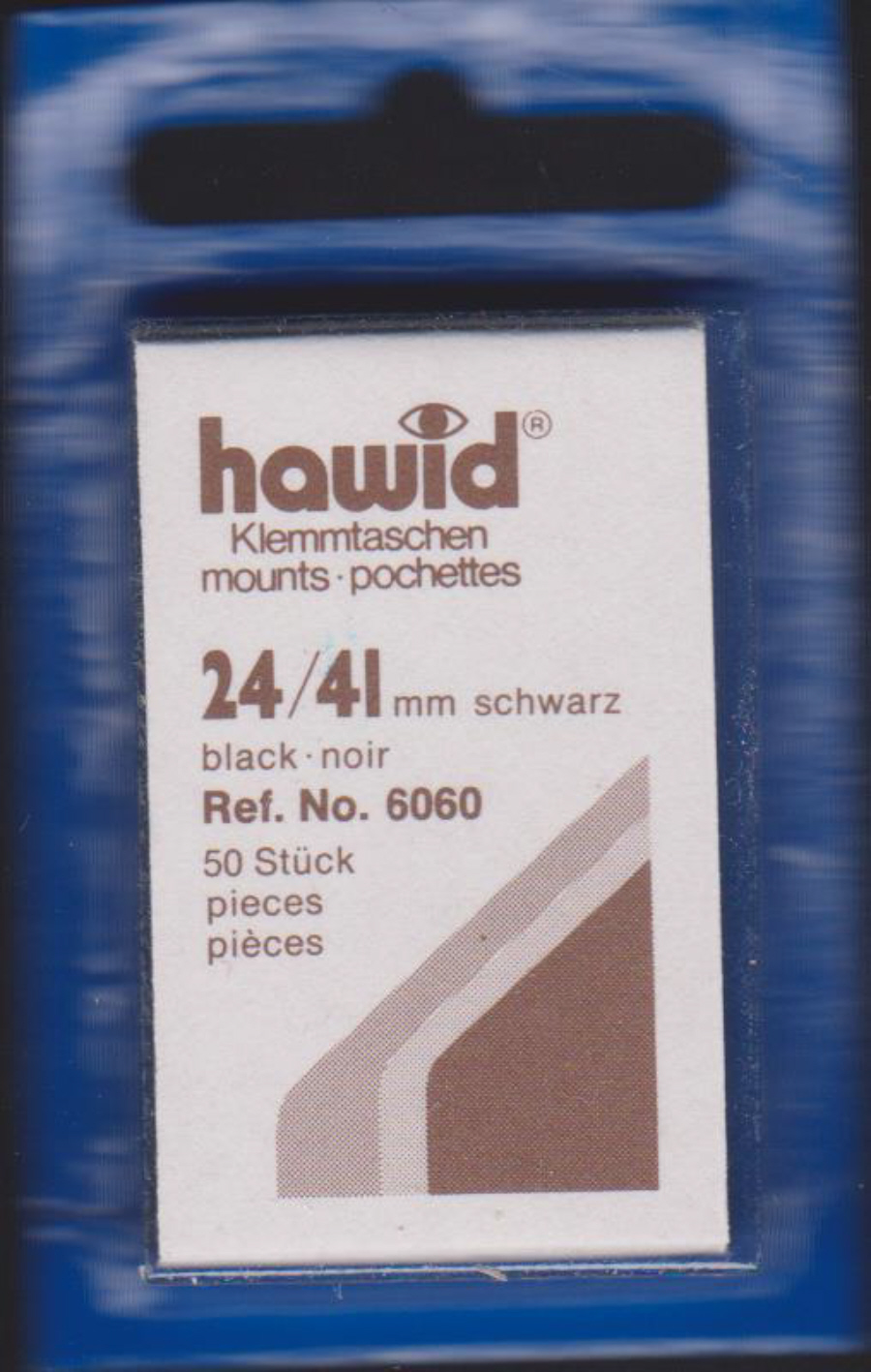 Hawid Cut to size Mounts Black Background 24mm x 41mm