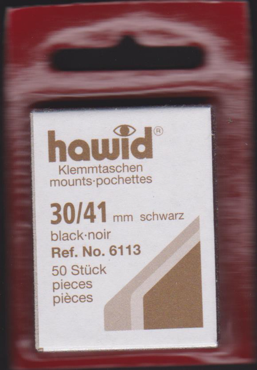 Hawid Cut to size Mounts Black Background 30mm x 41mm - Click Image to Close