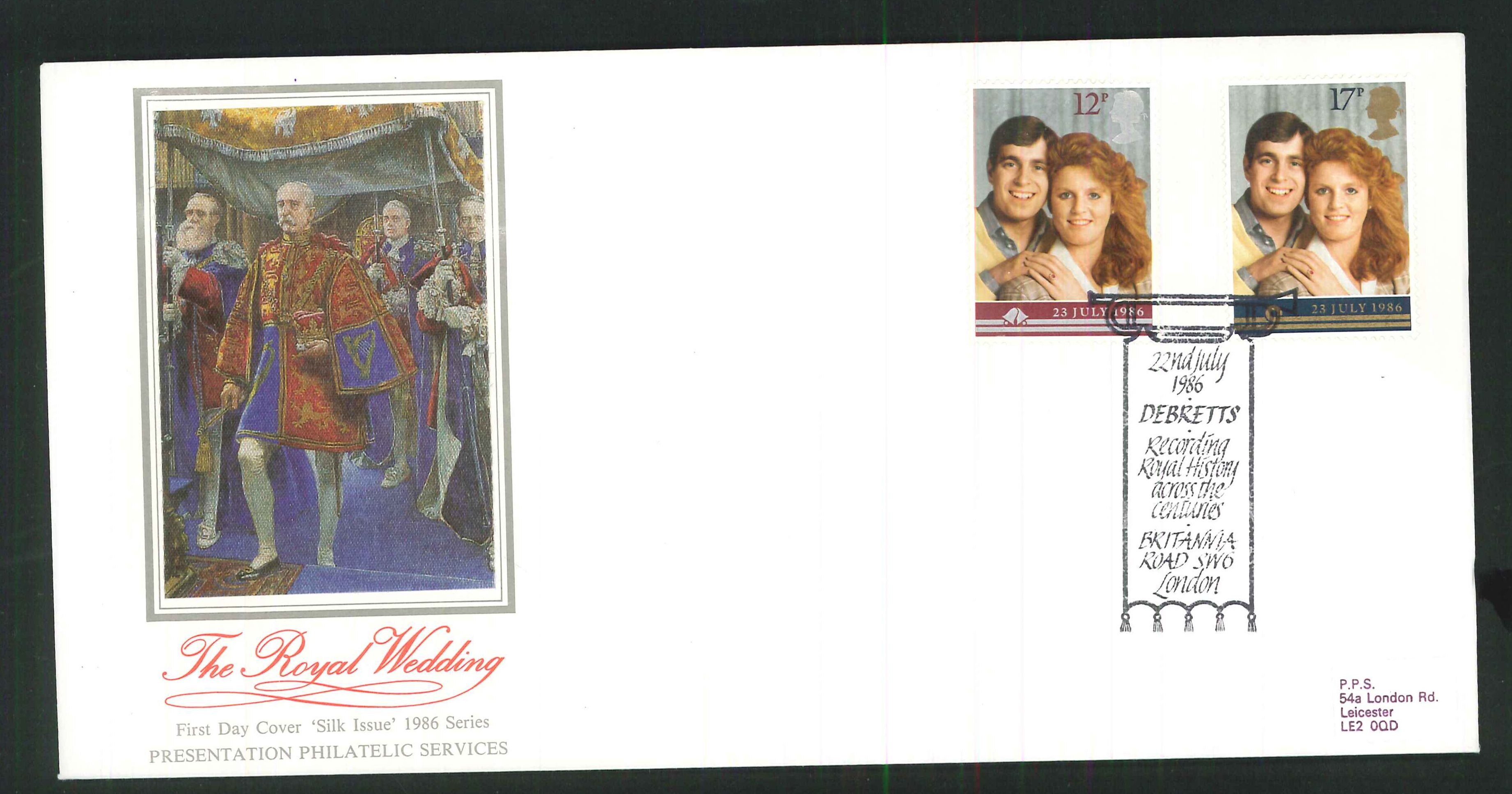 1986 - Royal Wedding First Day Cover- Debretts Recording Royal History Postmark - Click Image to Close