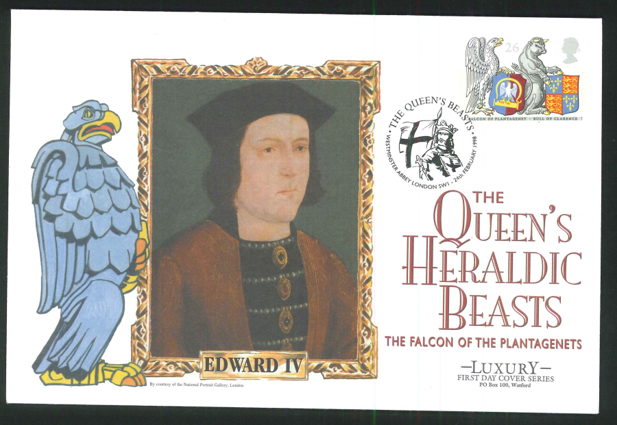 1998 - Queen's Heraldic Beasts, Set of 5 First Day Covers - Westminster Abbey Postmark - Click Image to Close