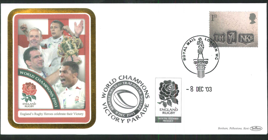 2003 - Rugby World Champions Commemorative Cover - London WC Postmark - Click Image to Close