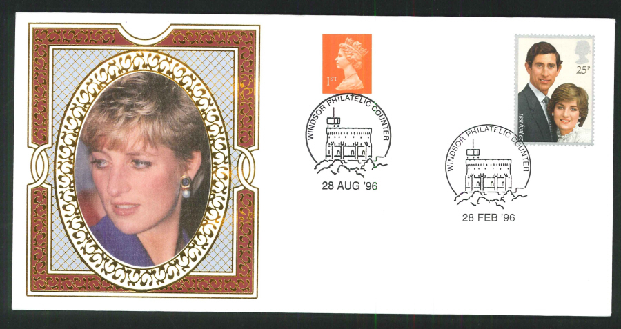 1996 - Royal Divorce Commemorative Cover - Windsor Postmarks (two dates)