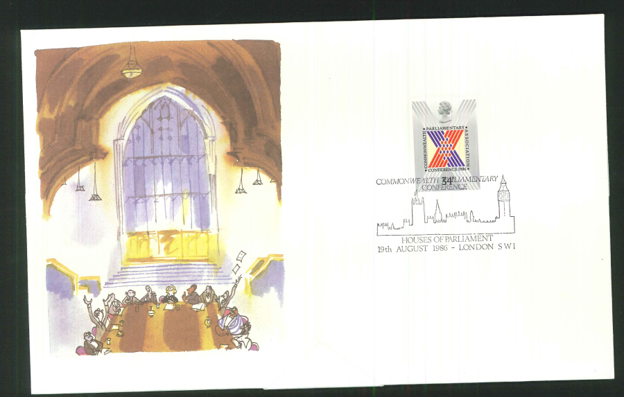 1986 Parliamentary Conference First Day Cover - Houses of Parliament Postmark