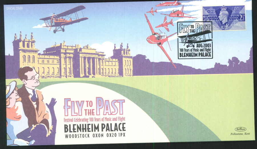 2003 Fly to the Past Commemorative Cover - Blenheim Palace Postmark