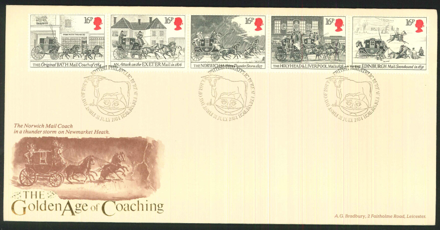 1984 - "The Golden Age of Coaching" Royal Mail First Day Cover - Edinburgh Postmark