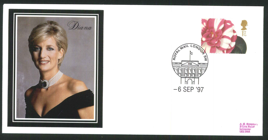 1997 - Diana ( Funeral Day) Commemorative Cover - London SW Postmark - Click Image to Close