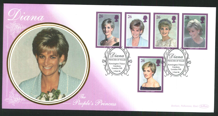 1998 - Diana Princess of Wales First Day Cover - Kensington Gardens Postmark - Click Image to Close