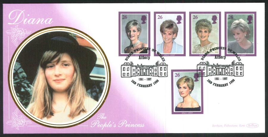 1998 - Diana Princess of Wales First Day Cover - Althorp Postmark