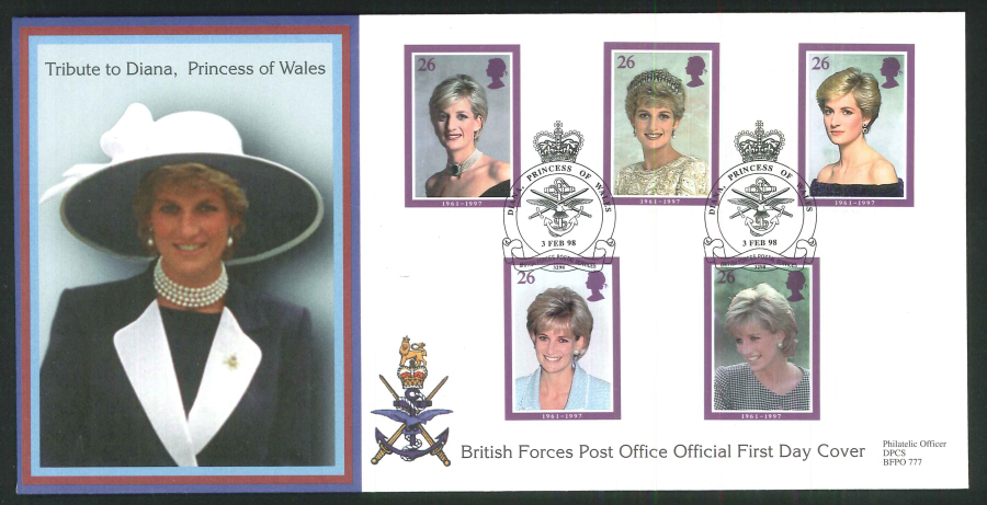 1998 - Diana Princess of Wales First Day Cover - BF3298PS Postmark