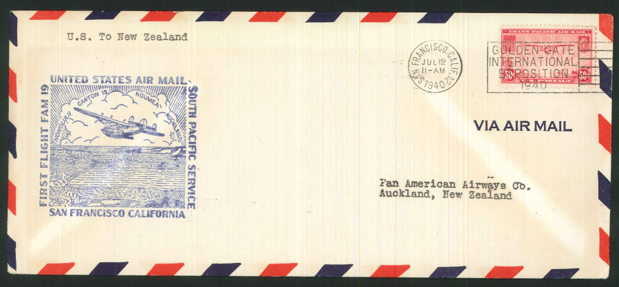 1940 - First Flight San Francisco to New Zealand Commemorative Cover - San Francisco Postmark