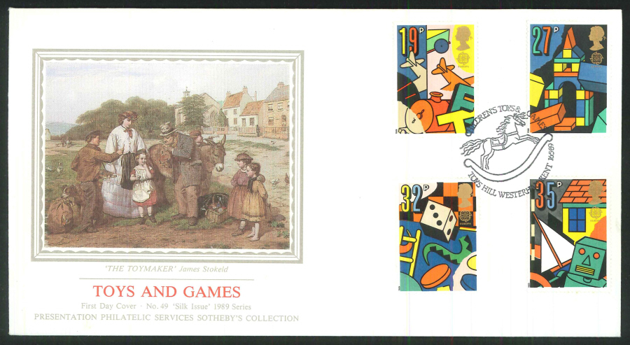 1989 - Toys and Games First Day Cover- Toys Hill, Westerham, Kent Postmark - Click Image to Close