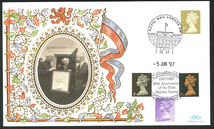 1997 - 30th Anniversary First Machin Stamp Commemorative Cover - London SW Postmark - Click Image to Close