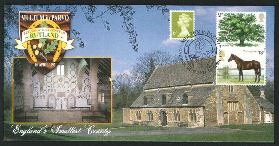 1997 - Return of the County of Rutland Commemorative Cover - Oakham, Rutland Postmark - Click Image to Close