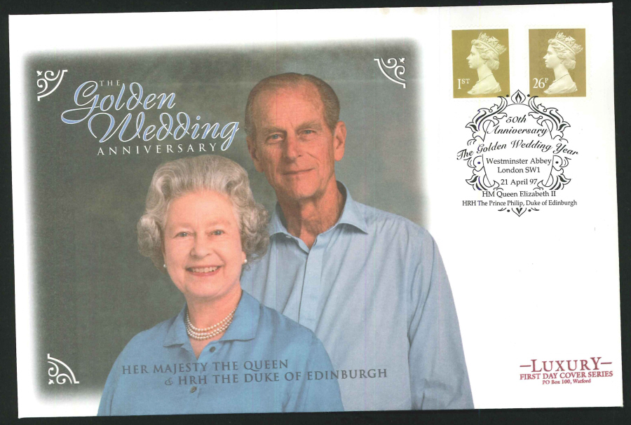 1997 - Golden Wedding First Day Cover - Westminster Abbey SW1 Postmark - Click Image to Close