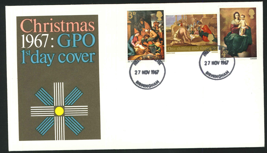 1967 - Christmas First Day Cover, Birmingham Postmark - Click Image to Close