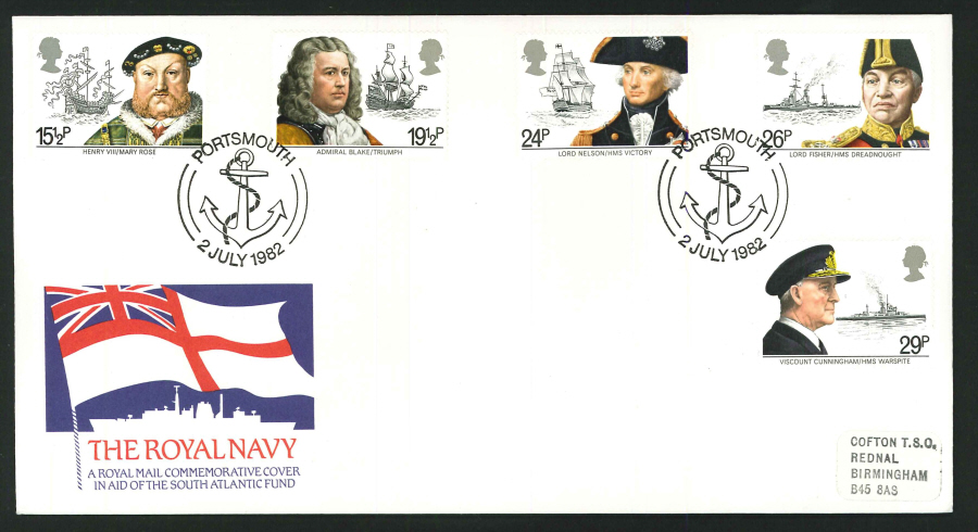 1982 - Royal Navy Commemorative Cover - Portsmouth Postmark